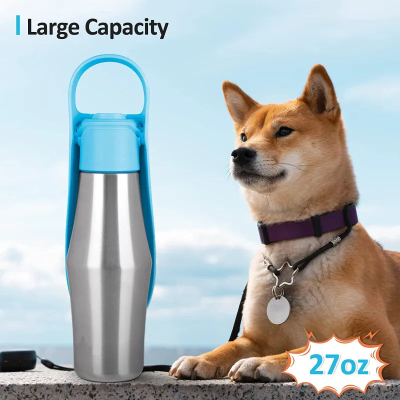 Portable Dog Water Bottle with Drinking Bowl (750 ml)