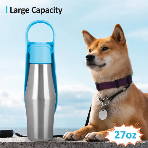 Portable Dog Water Bottle with Drinking Bowl (750 ml)