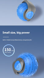 Blue rolling cat ball toy with built-in rechargeable battery