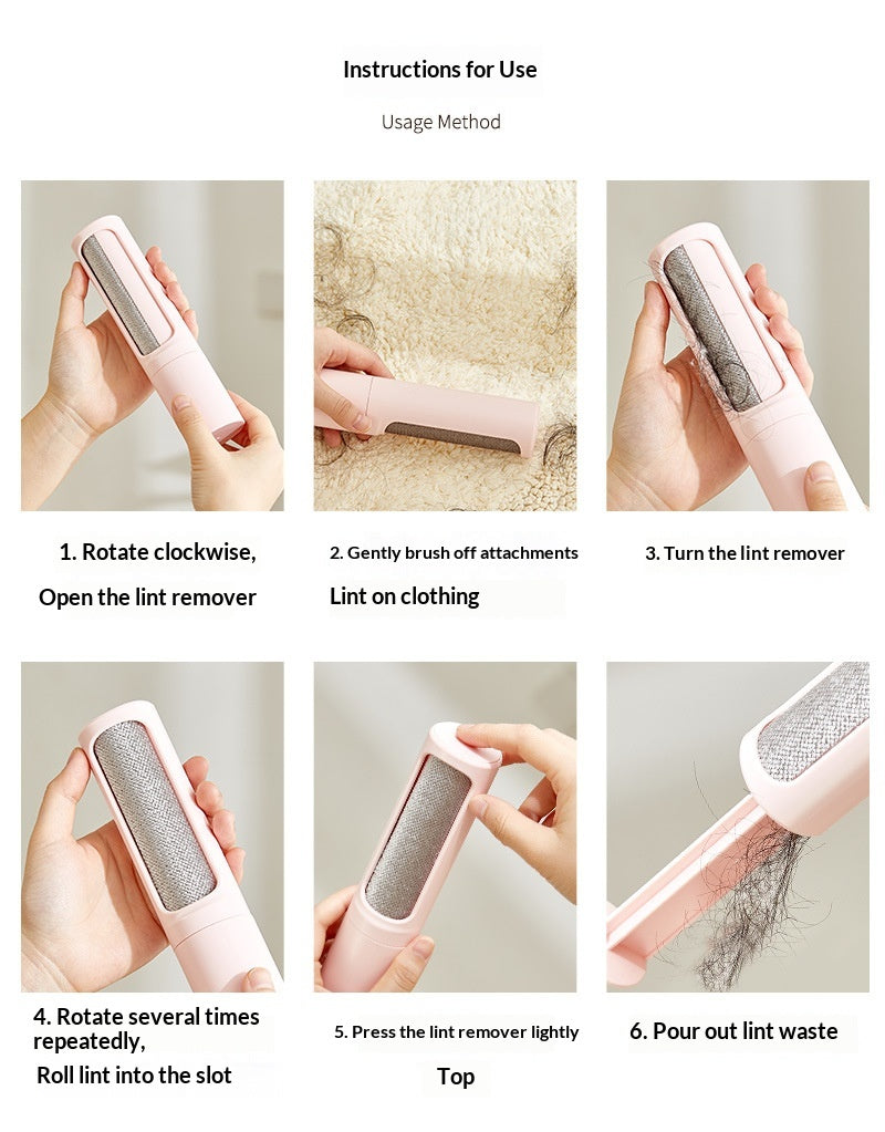 Reusable pet hair remover brush