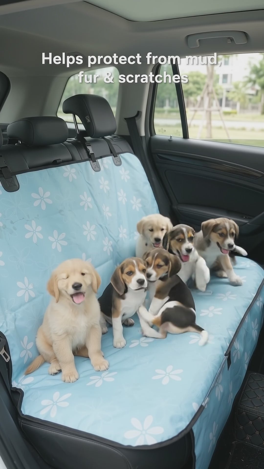 Waterproof Dog Car Seat Cover – 600D Rear-Seat Hammock